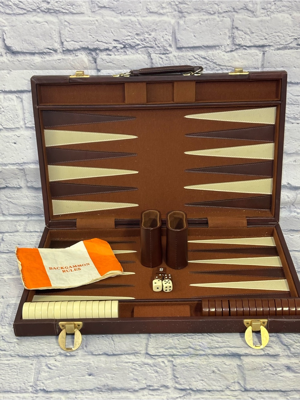 Vintage Backgammon Game Briefcase Canvas Vinyl